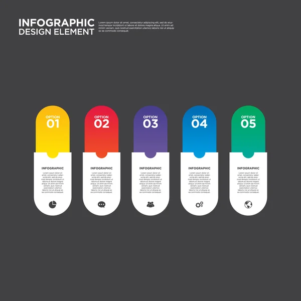 Infografik Geschäftsbericht Layout Design Element Vektor Illustration — Stockvektor