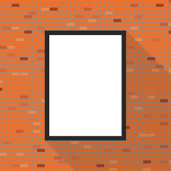 Простая рамка, векторная иллюстрация кирпичной стены — стоковый вектор