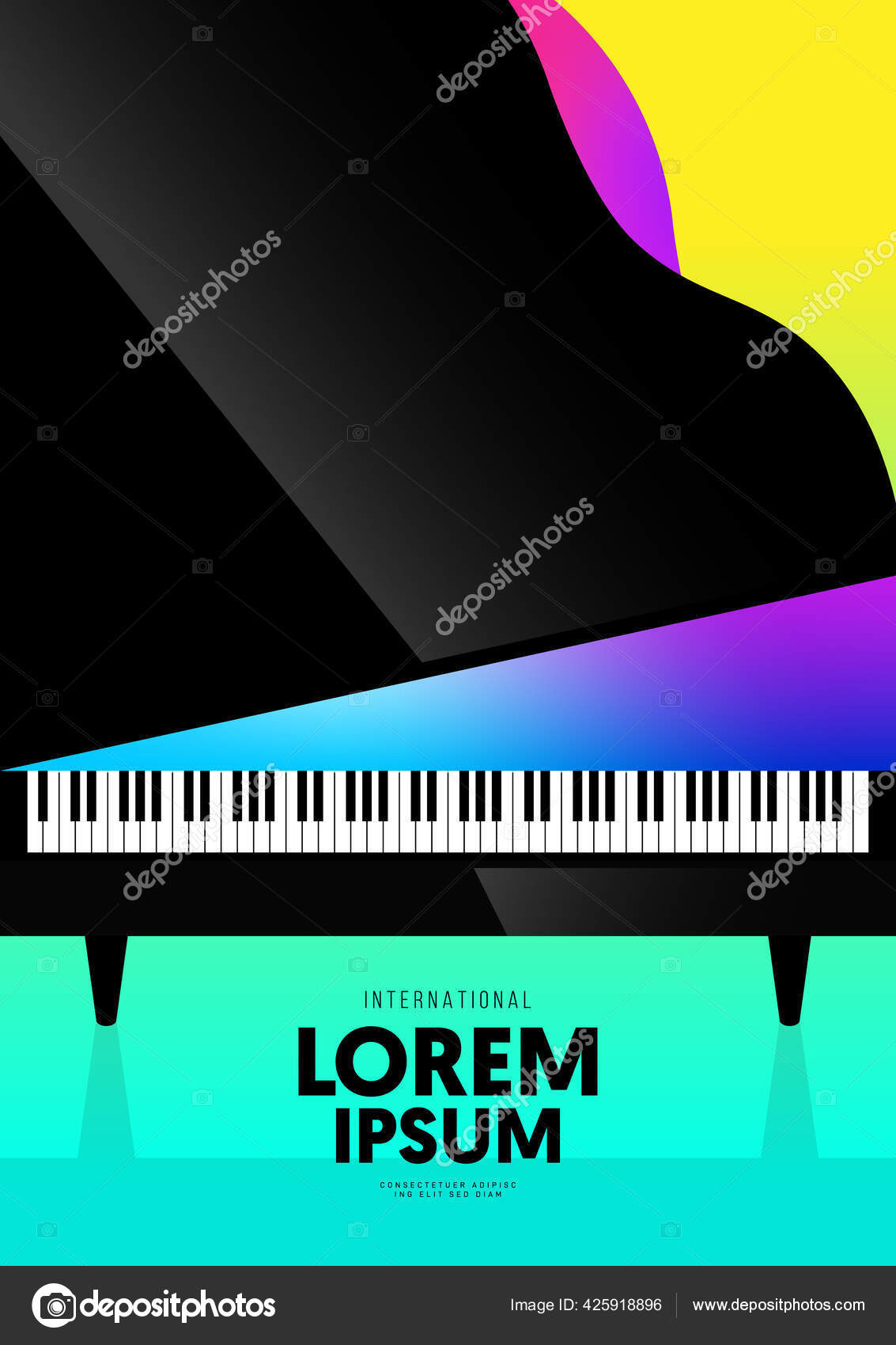 Poster Musik Dekoratif Dengan Gradien Desain Piano Templat Latar Belakang Stok Vektor C Thenatchdl