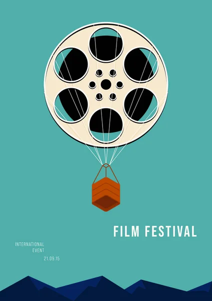 Plakat Filmowy Wzór Tła Rocznika Rolki Filmu Może Być Używany — Wektor stockowy