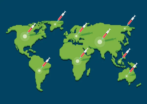 Diseño Plantilla Infográfica Vacunación Covid Todo Mundo Concepto Diseño Plano — Archivo Imágenes Vectoriales