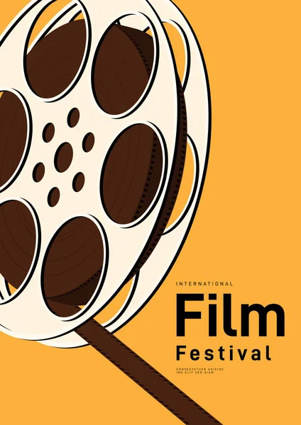 Plakat Filmowy Wzór Tła Rocznika Rolki Filmu Może Być Używany — Wektor stockowy