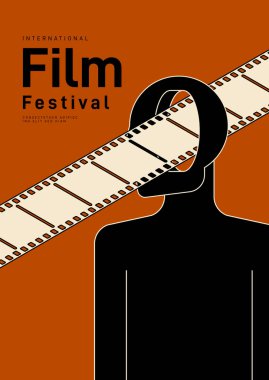 Klasik film şeritli film ve film afişi tasarım şablonu. Arkaplan, pankart, broşür, broşür, broşür, broşür, baskı, yayın, vektör illüstrasyonu için kullanılabilir