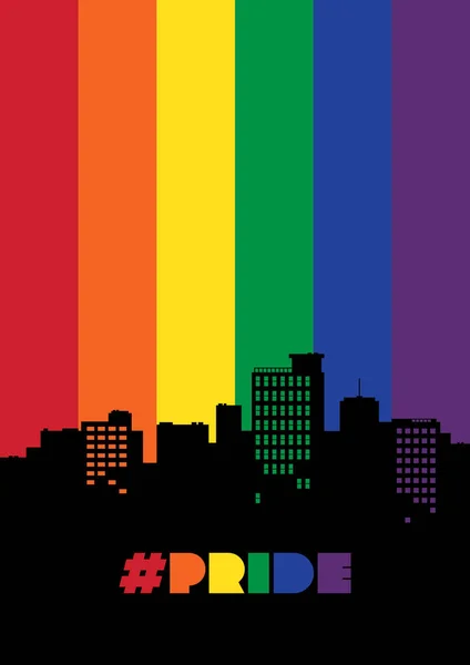 Lgbtq Community Stolz Monat Poster Design Vorlage Hintergrund Mit Regenbogenfahne — Stockvektor