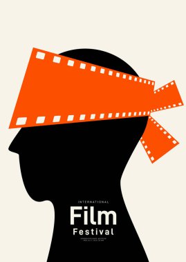 Klasik film şeritli film ve film afişi tasarım şablonu. Arkaplan, pankart, broşür, broşür, broşür, broşür, baskı, yayın, vektör illüstrasyonu için kullanılabilir