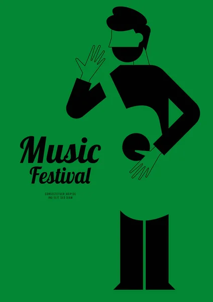 Музыкальный Фестиваль Плакат Дизайн Фона Шаблона Акустической Гитарой Шаблон Элемента — стоковый вектор