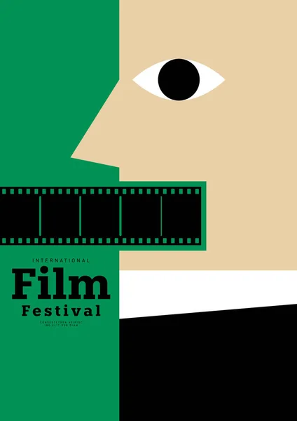 영화와 포스터는 빈티지 스트립의 템플릿 배경을 디자인 팜플렛 플라이어 출판물 — 스톡 벡터