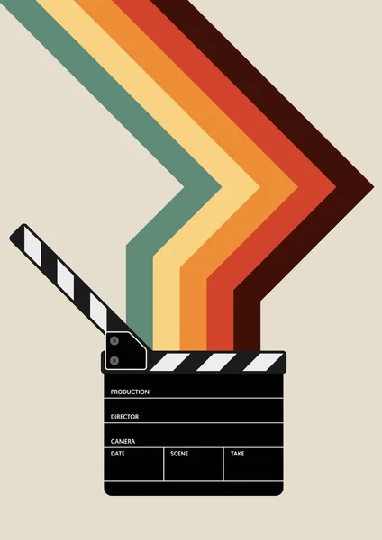 Konstrukcja Plakatu Filmowego Filmowego Tło Łupkowym Kolorowym Paskiem Linii Może — Wektor stockowy