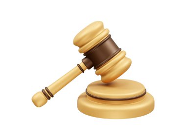 Yargıç Tokmak hukuk simgesi kavramı. Profesyonel avukat, ceza, yargı, hukuk danışmanı illüstrasyon