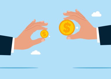 Dolar sikkeleri. Cinsiyet maaş farkı, insanların maaşları, maaşları veya gelirleri arasındaki eşitsizlik, cinsiyet çeşitliliği sorunu.