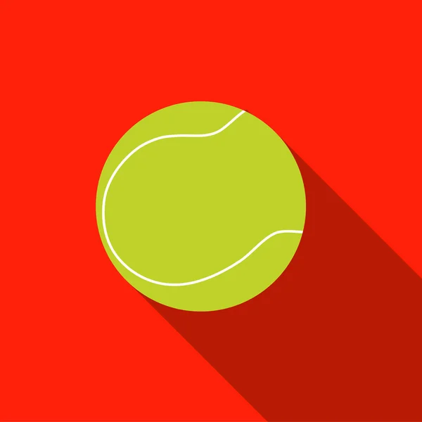 Теннисный мяч с длинной тенью на красном фоне — стоковый вектор
