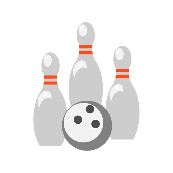 Bocetos y bola de bolos sobre fondo blanco — Vector de stock