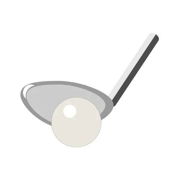 Golf club en de bal op een witte achtergrond — Stockvector