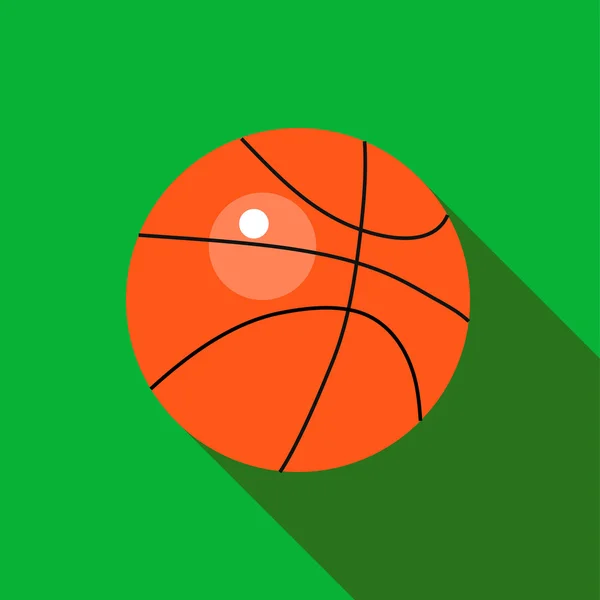 Baloncesto pelota con sombra larga — Vector de stock