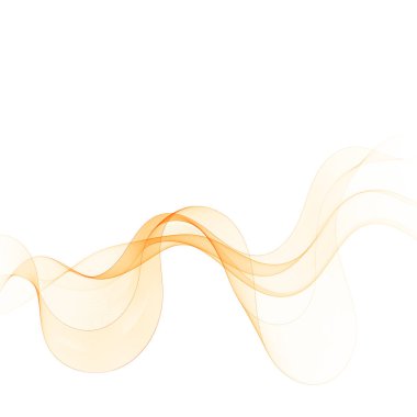 Beyaz arka planda sıcak turuncu duman dalgası.
