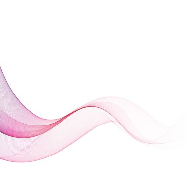 Temiz izole edilmiş beyaz arka planda kırmızı-pembe rengin yatay zarif dalgası..