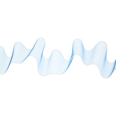 Tasarım için temiz beyaz arkaplan üzerinde pürüzsüz mavi bir dalga olan soyut vektör arkaplanı.