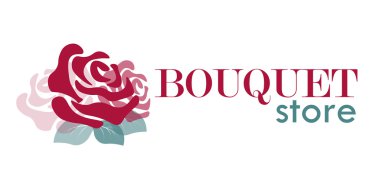 rose buketi için logolu depolamak veya çiçek shop