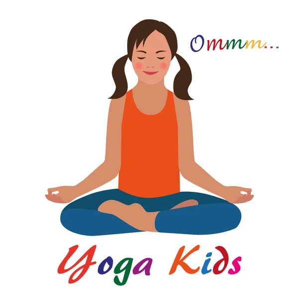 Logo yoga per bambini . — Vettoriale Stock