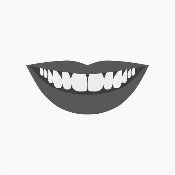 Sorria com White Tooth Design Flat . —  Vetores de Stock