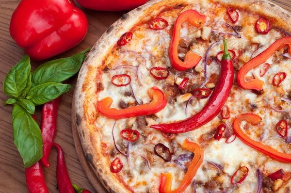 ,   . Pizza, legumes. Comida italiana, pizza margarita, pizza saborosa , — Fotografia de Stock