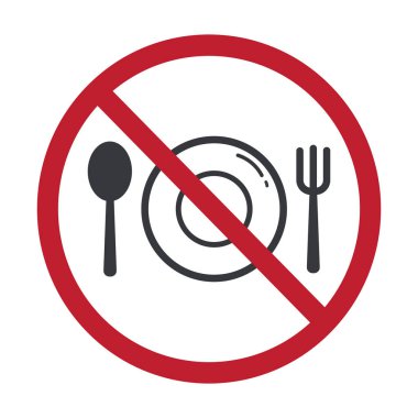 Yasak bölge, hijyen kontrolü ve işyerlerinde gıda güvenliği yönetmelikleri için kullanılan yeme yasağı işareti göstermiyor..