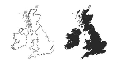 İngiltere 'nin izole edilmiş ana hatları ve İskoçya' nın coğrafya yön bulma bilgi tasarımı için İskoçya ada haritası simgeleri