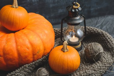 siyah bir zemin üzerine üç kabak