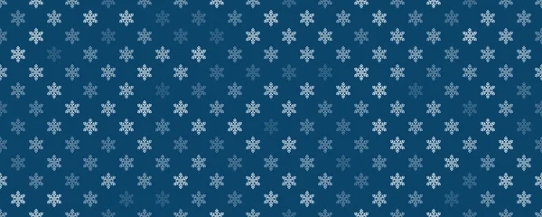 Snowflakes Seamless Pattern White Transparent Flakes Snow Classic Blue Background — Stock Vector