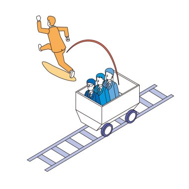 Toplumun rayından çıkan bir adamın görüntüsü.