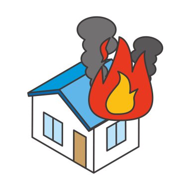 Yangından zarar görmüş bir evin tasviri