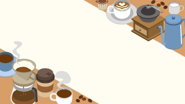 Kahve öğesi çerçeve illüstrasyonu