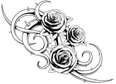 Sivri dövmeli güzel güller