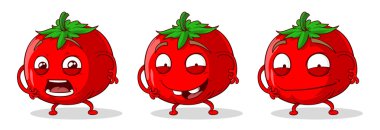 Komik suratlar ile deli domates kümesi