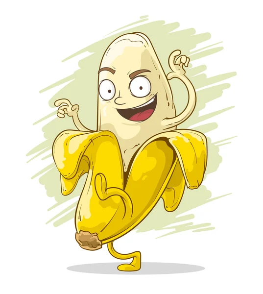Verrückt süße geschälte gelbe Banane — Stockvektor