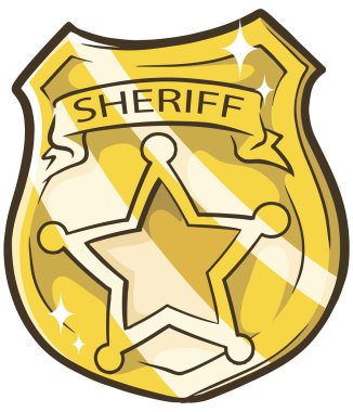 Cartoon golden sheriffs badge clipart