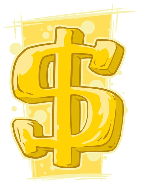 Cartoon-Goldsymbol des Dollars — Stockvektor