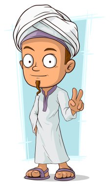 Çizgi film genç Arap çocuk