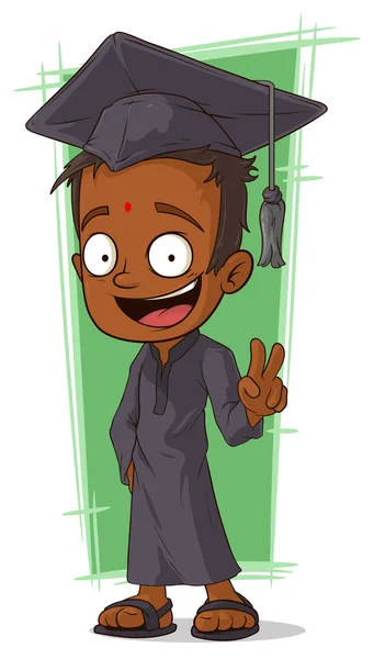 Karikatür mutlu Hindu öğrenci — Stok Vektör