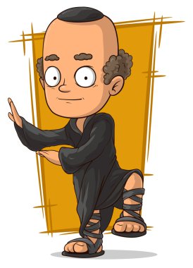 Siyah elbise içinde dans eden keşiş çizgi film