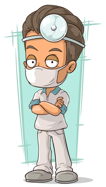 Kreskówka lekarz z białą maskę — Wektor stockowy