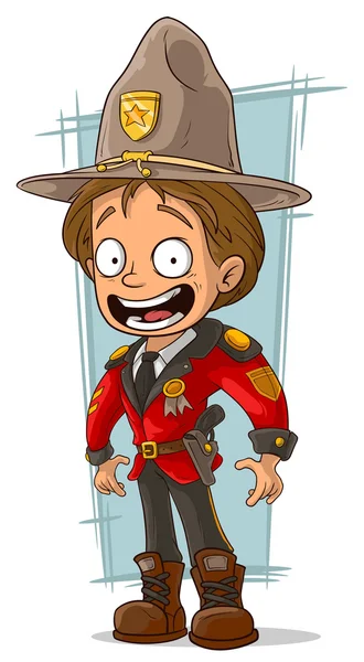 Канадський ranger мультфільму в червоний формений одяг — стоковий вектор
