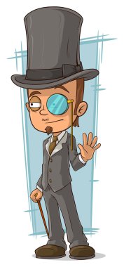 Baston ile karikatür akıllı adam