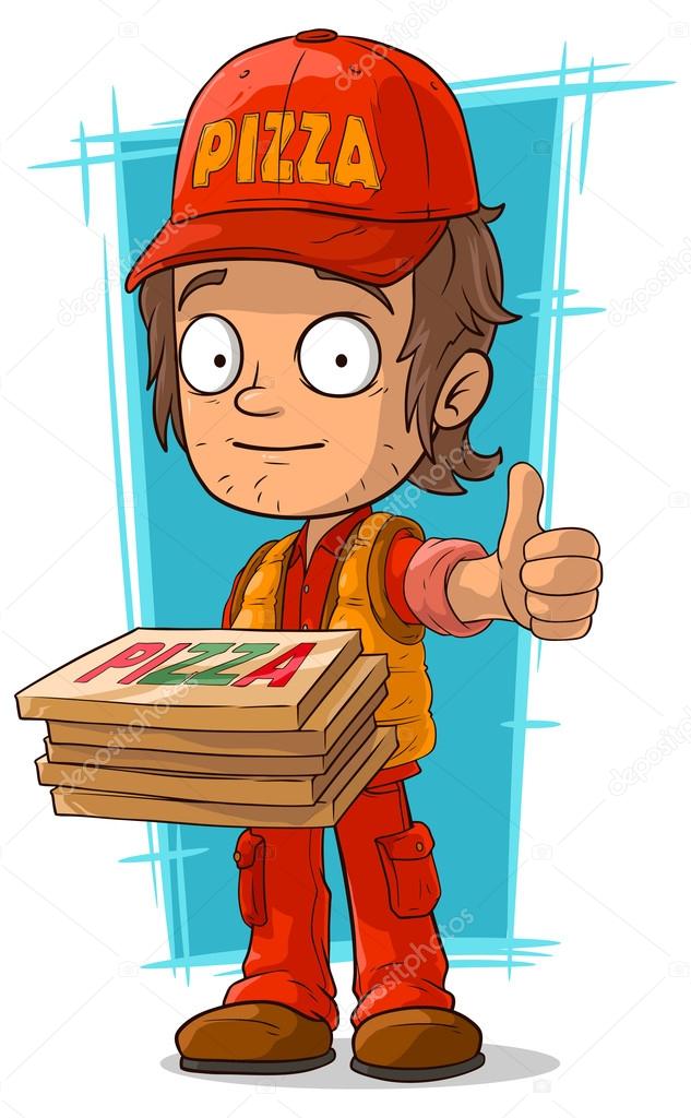 Cartoon Young Pizza Delivery Man Stock Vector Image By ©gbart 118111152 