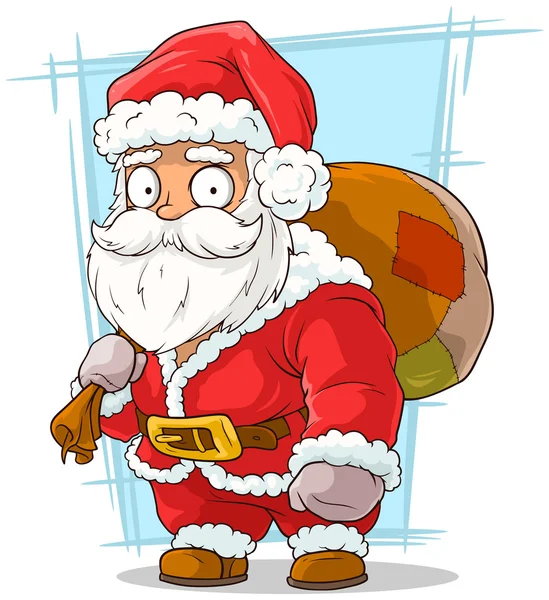 Cartoon lustige Weihnachtsmann mit Bart — Stockvektor