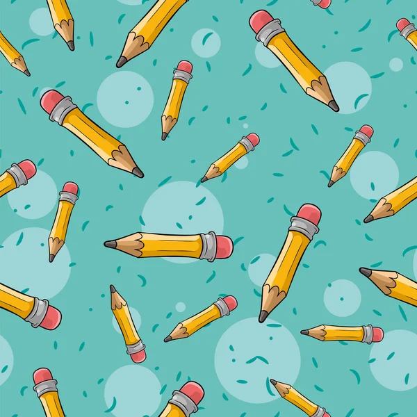 Nahtlose Cartoon-Muster mit coolen Bleistiften — Stockvektor