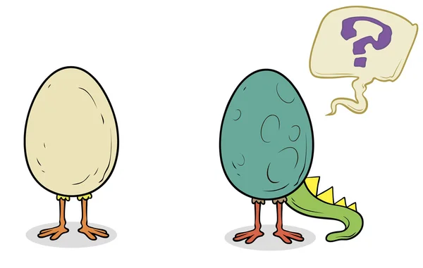 面白いドラゴンの卵の漫画セット — ストックベクタ