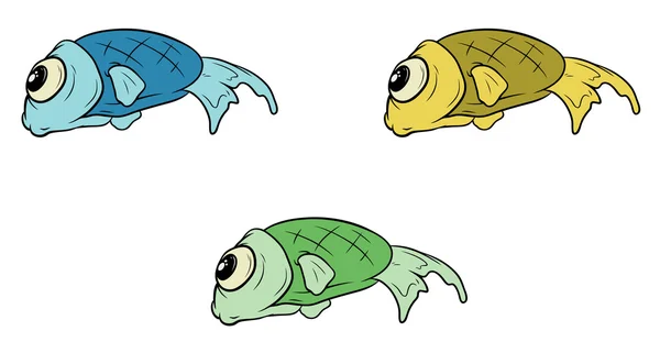 不同的鱼一卡通套 — 图库矢量图片