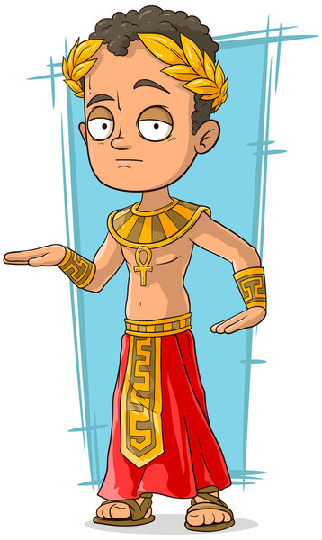 Cartoon Egyptian with golden crown