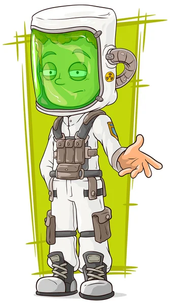 Cartoon wetenschapper in beschermend masker — Stockvector